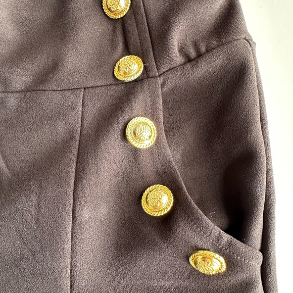 Gold buttons sailor style wide leg pants, small - Picture 8 of 8